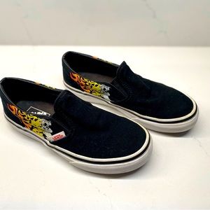 EUC VANS Slip On Kids size 2.0 Flame